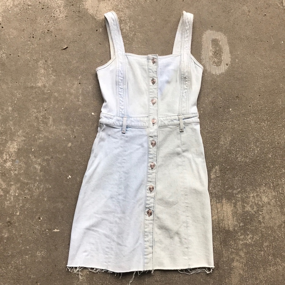 7 For All Mankind Denim Button Dress